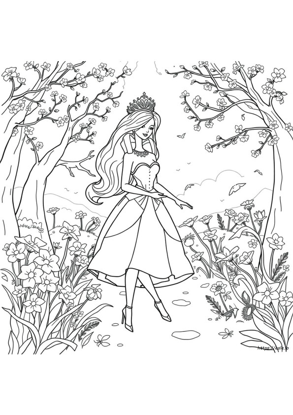 Barbie Fashion Fairytale Gambar Mewarnai