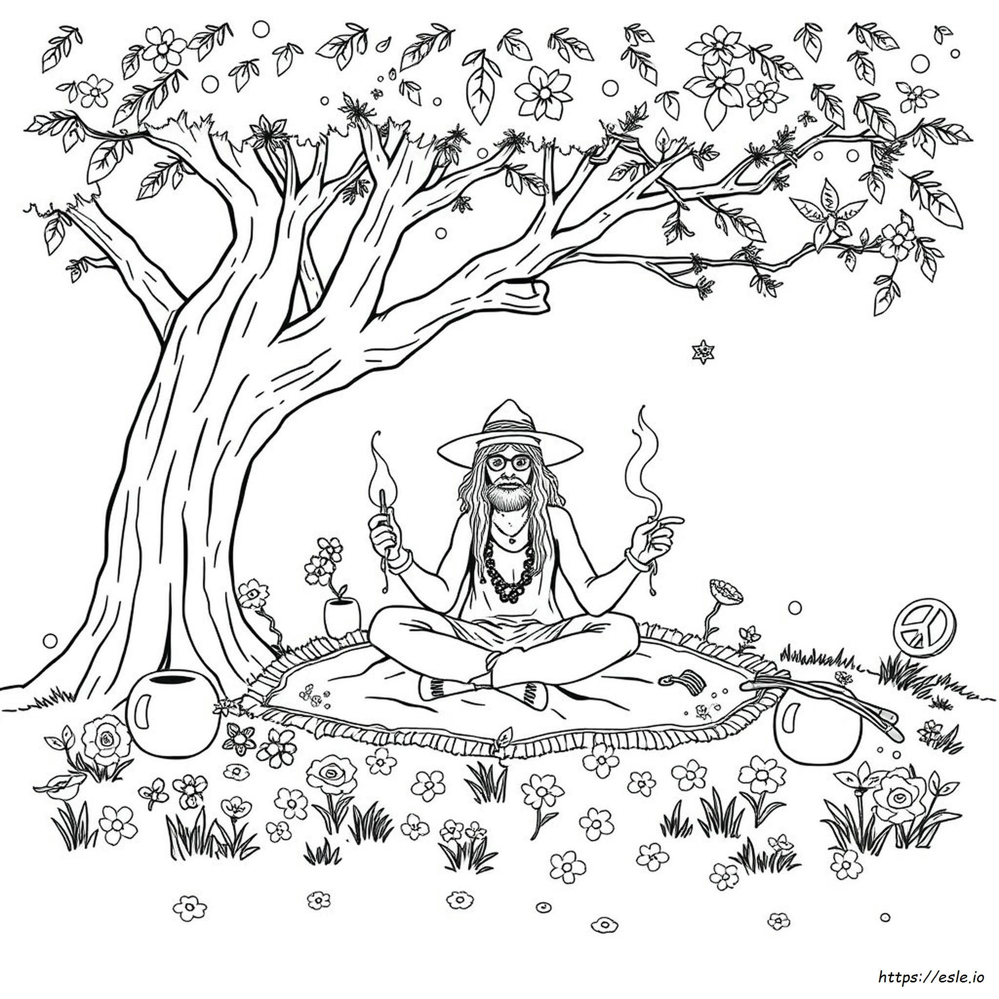 Hippie Stoner Coloring Pages