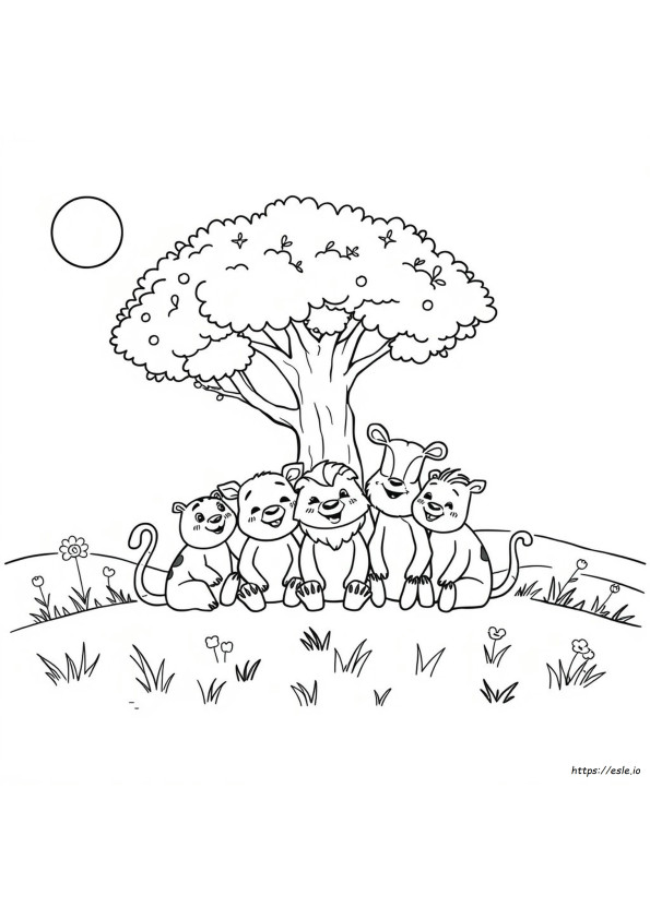 Halaman Mewarnai The Smiling Critters