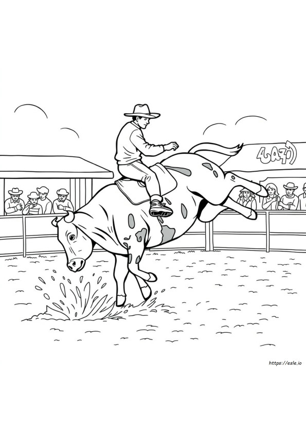 Gambar Mewarnai Rodeo Banteng Yang Dapat Dicetak