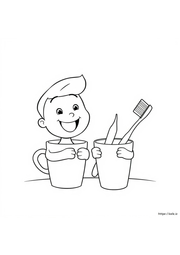 Tooth Brushing Coloring Pages