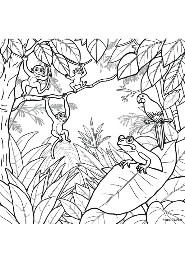 Gambar Mewarnai Hewan Hutan Hujan Untuk Tk