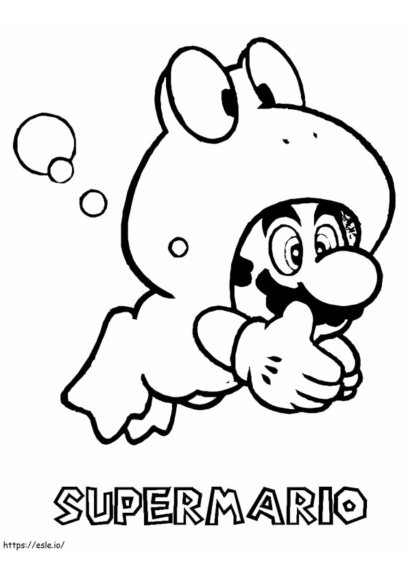Coloriage Grenouille Mario à imprimer dessin