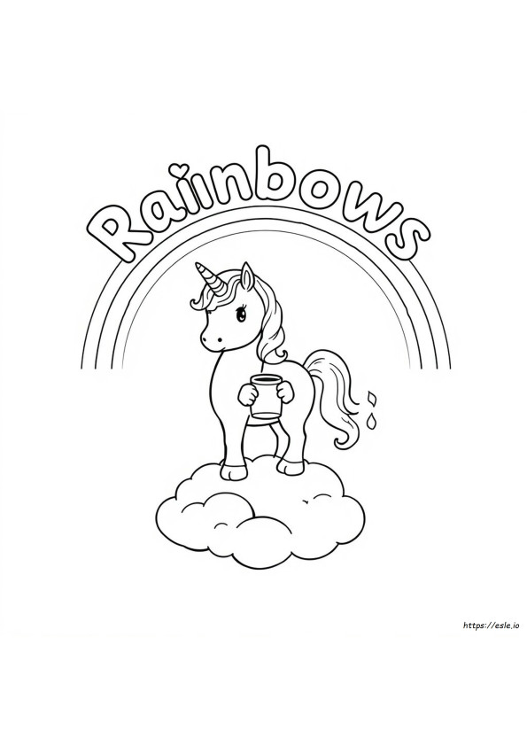 Pelangi Unicorn Gambar Mewarnai Dapat Dicetak Gratis