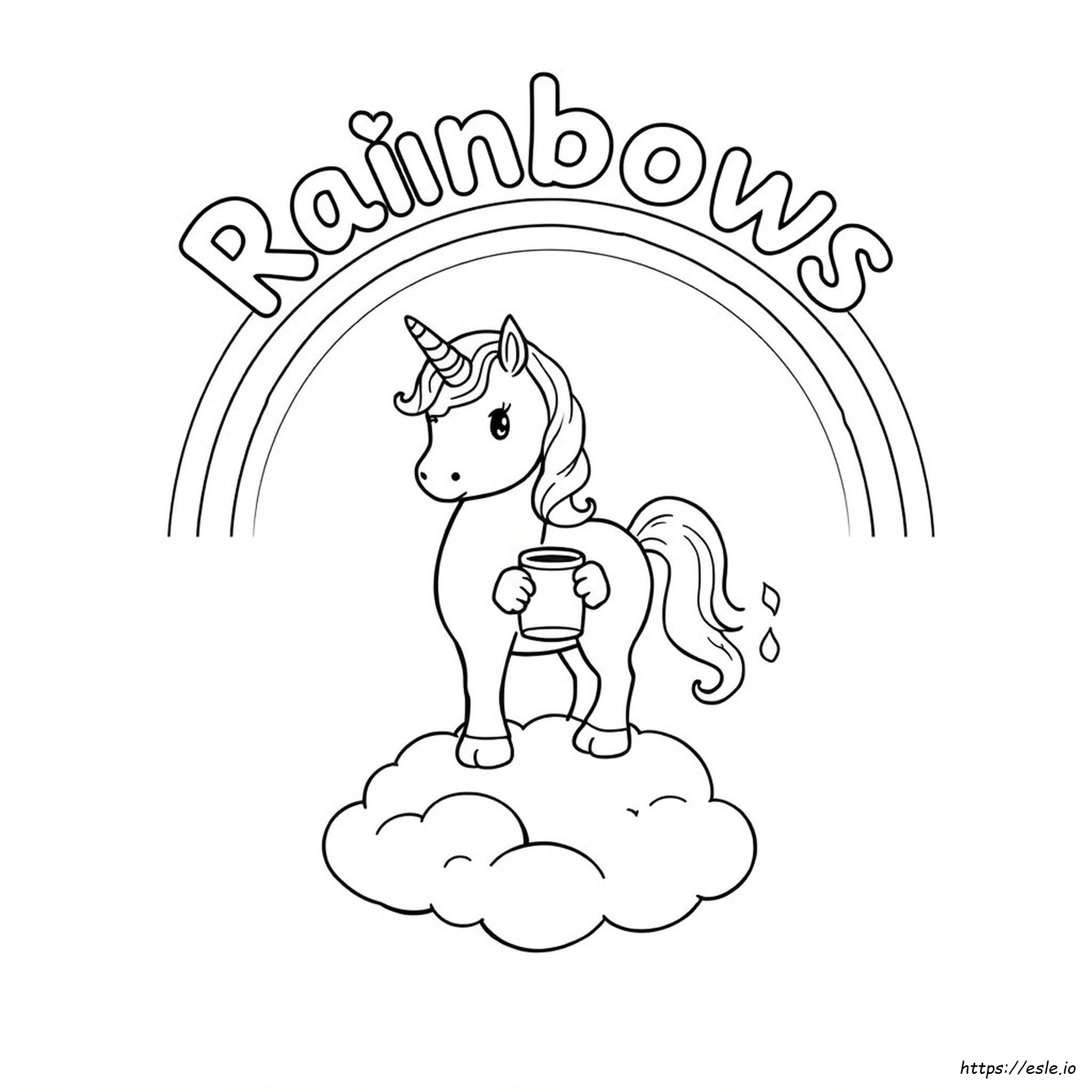 Páginas Para Colorear De Unicornios Arcoíris Imprimibles
