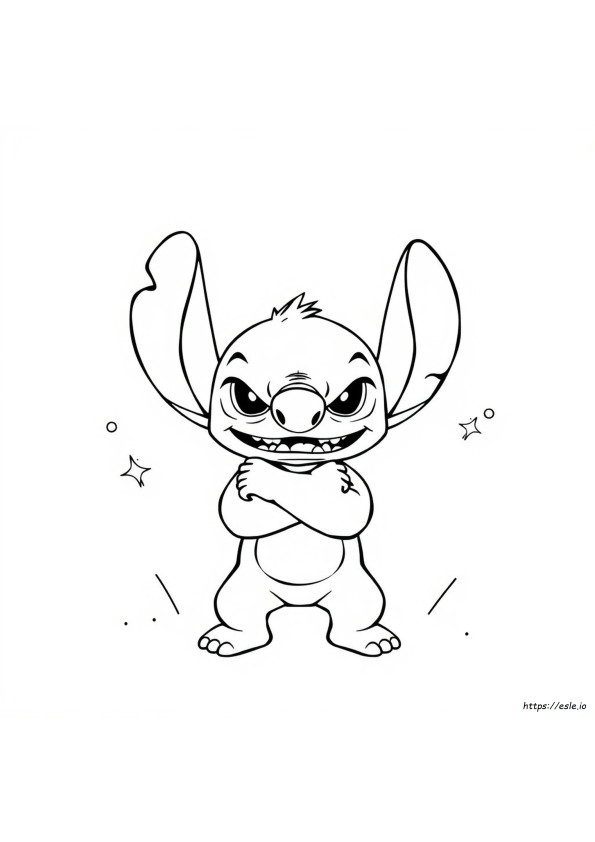 Gambar Mewarnai Stitch Marah