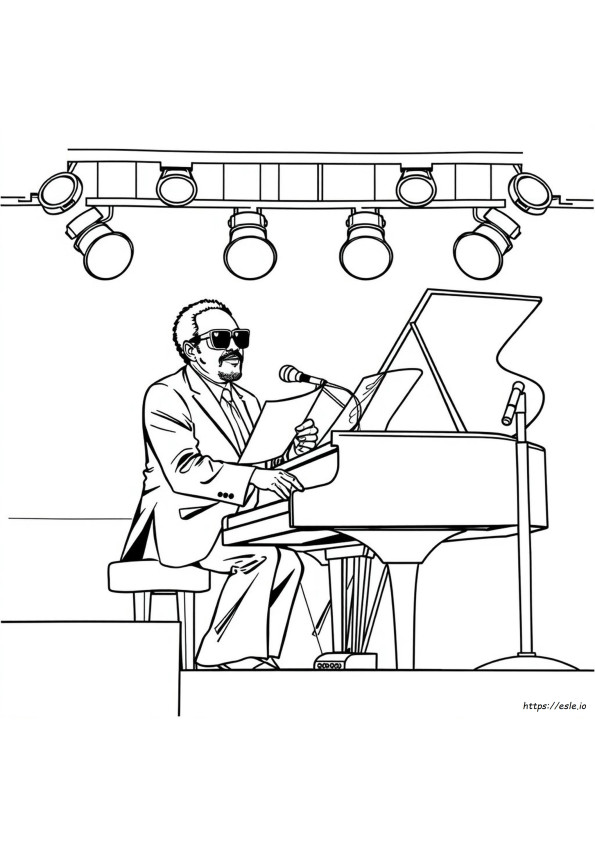 Gambar Mewarnai Stevie Wonder