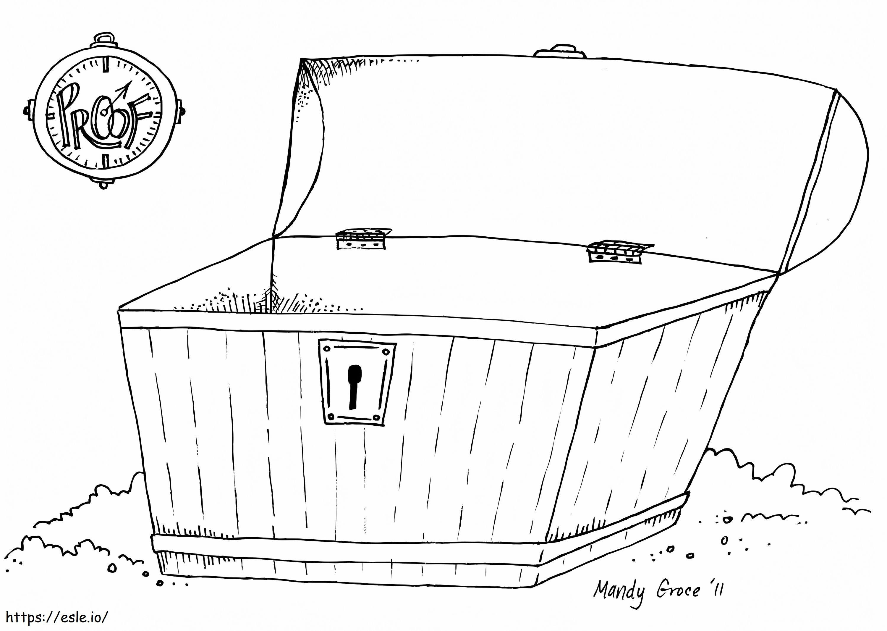 Empty Treasure Chest coloring page