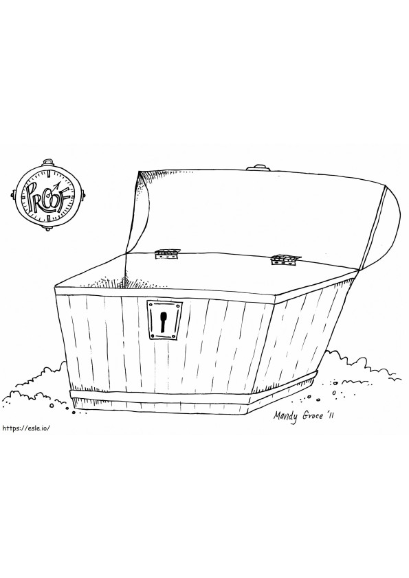 Empty Treasure Chest coloring page
