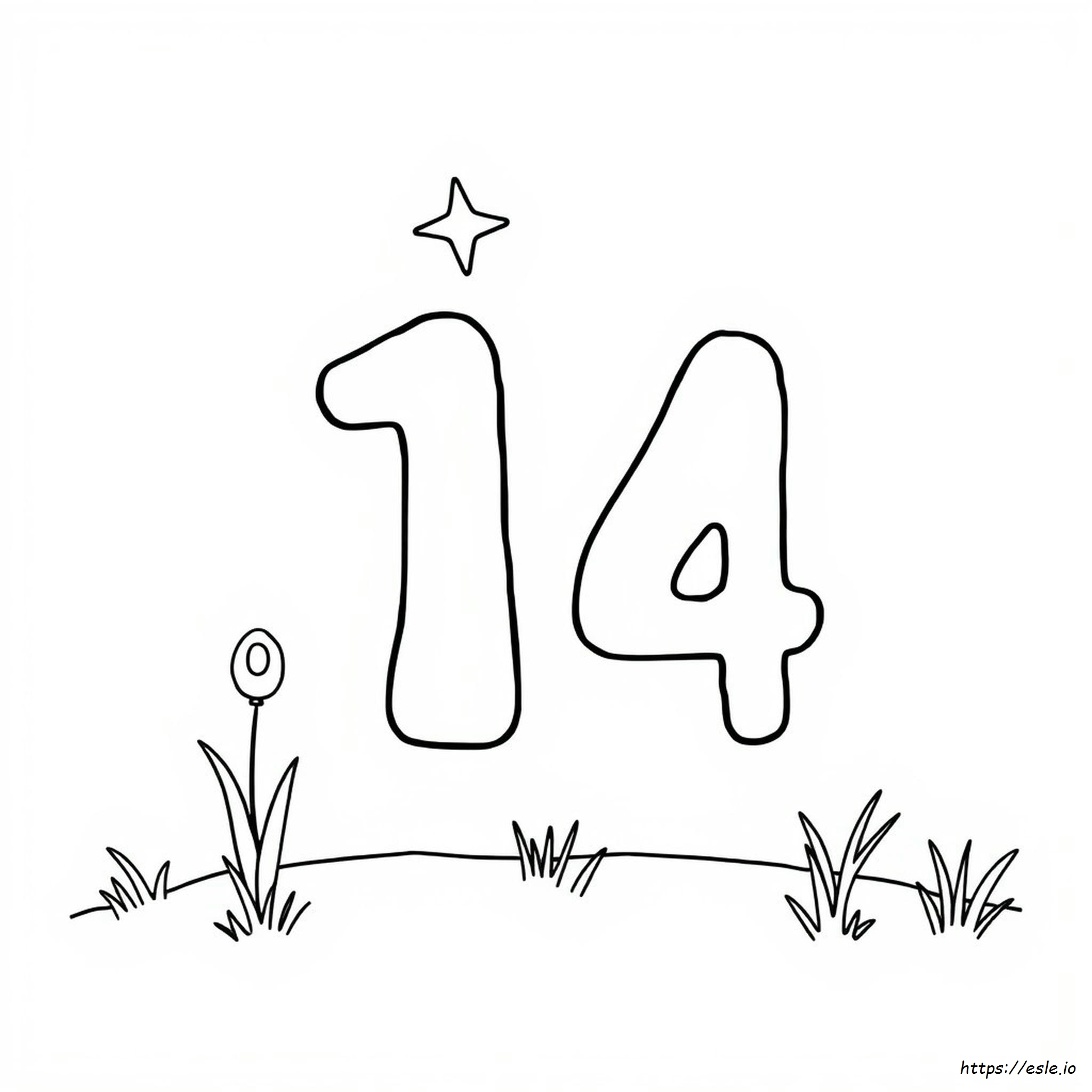 Numero 14 Da Colorare E Stampare