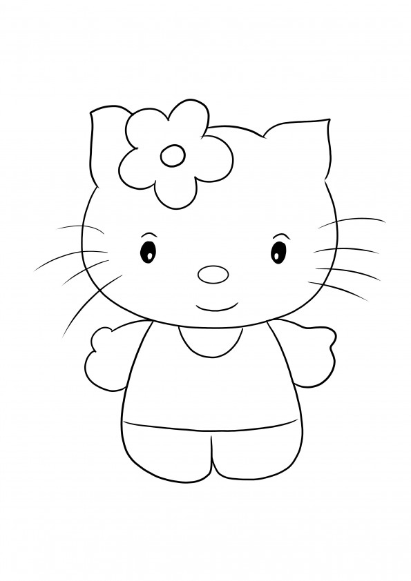 Pagina de colorat Hello Kitty fără a fi imprimată și colorată