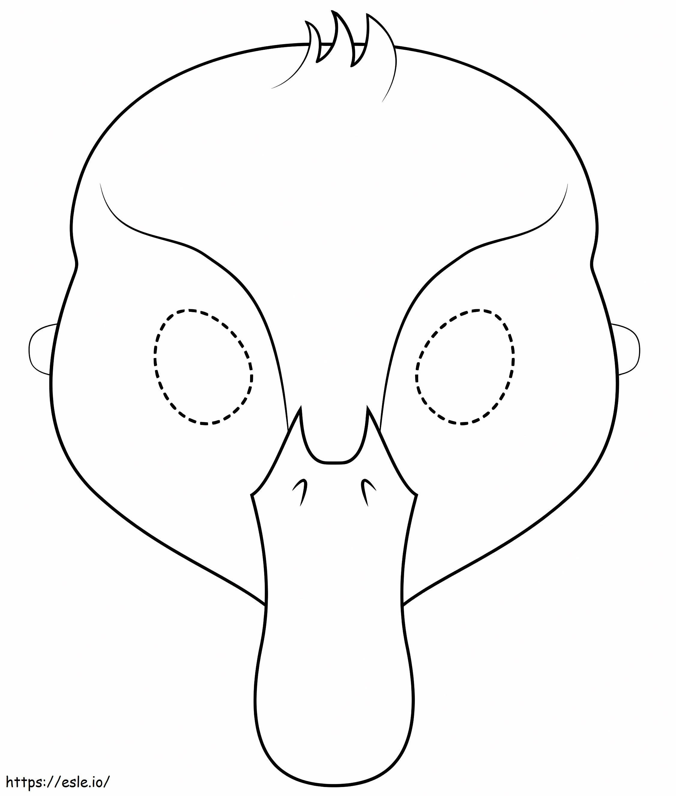 Coloriage  Masque de canard A4 à imprimer dessin