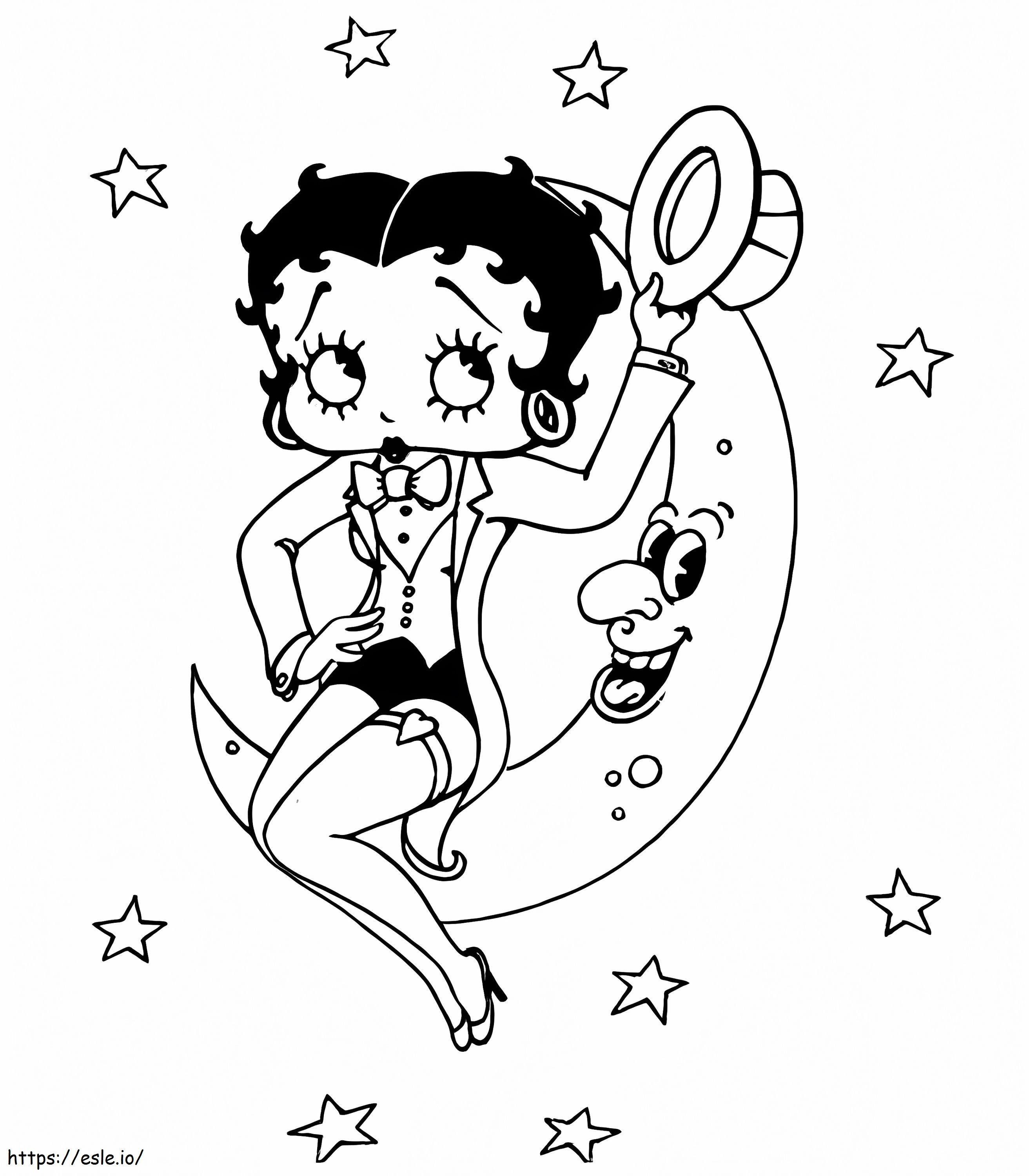 Happy Moon And Betty Boop coloring page