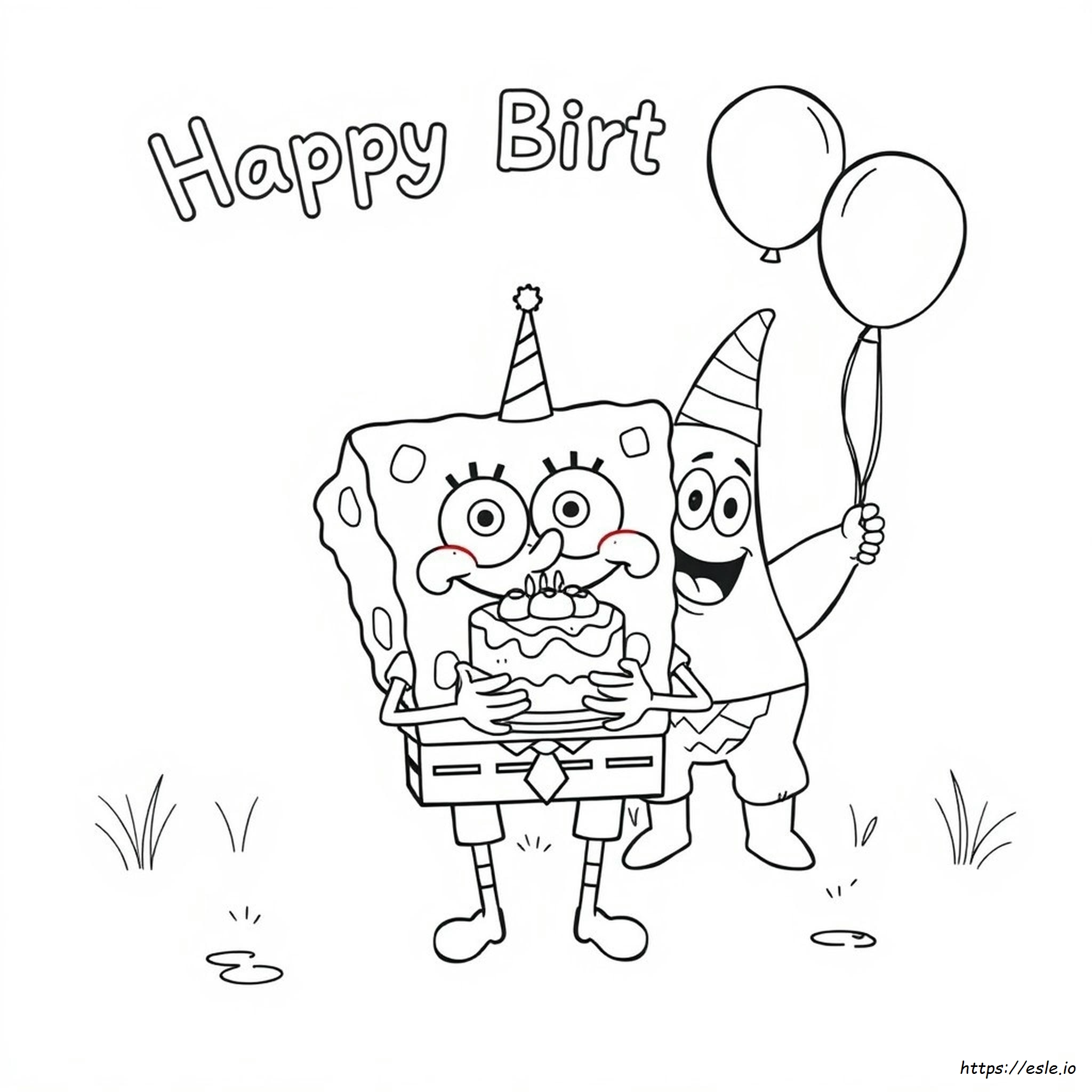 Spongebob Happy Birthday Coloring Pages
