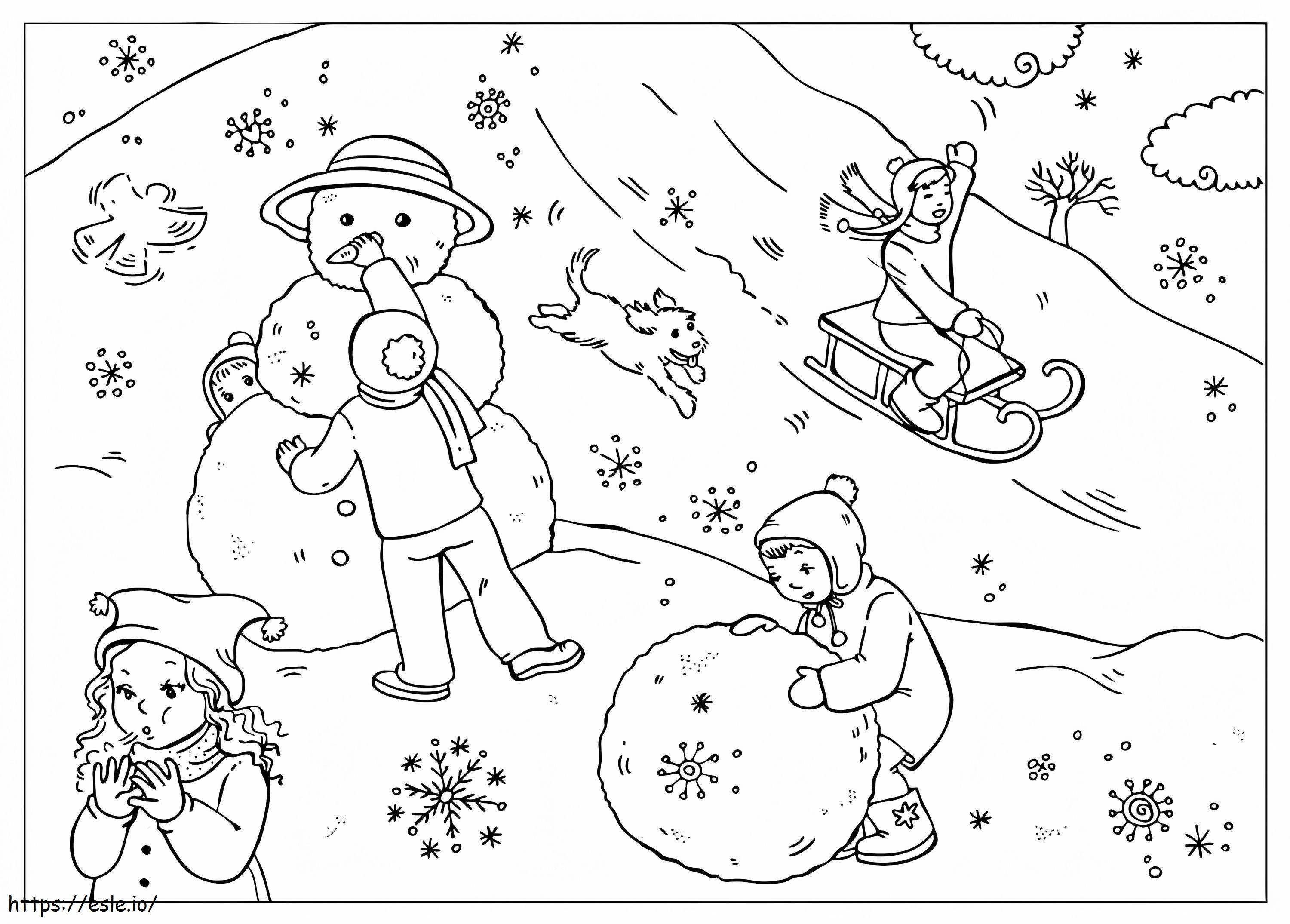 Coloriage Scène d'hiver 1 1 à imprimer dessin