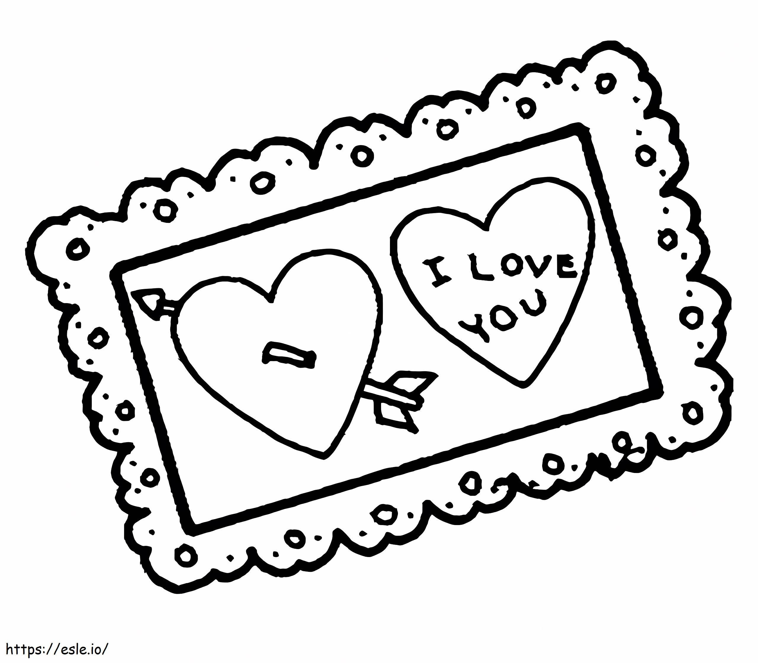 Valentines Day Card To Color coloring page