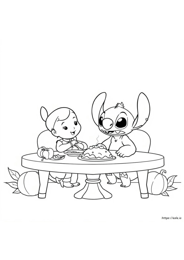 Lilo Dan Stitch Gambar Mewarnai Thanksgiving
