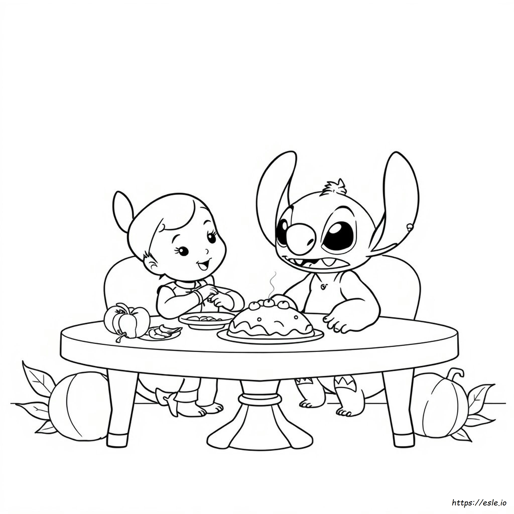 Lilo Y Stitch: Páginas Para Colorear De Acción De Gracias
