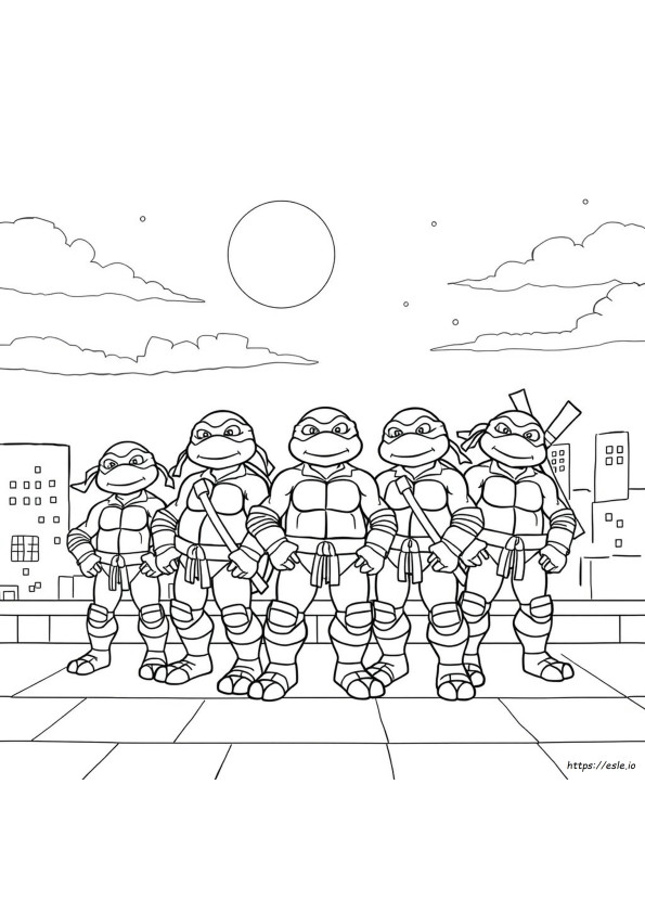 Plantillas Para Colorear De Las Tortugas Ninja Para Imprimir