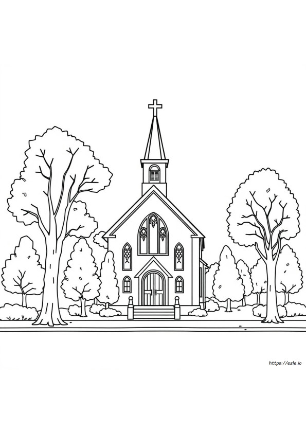 Gambar Mewarnai Gereja Untuk Dewasa