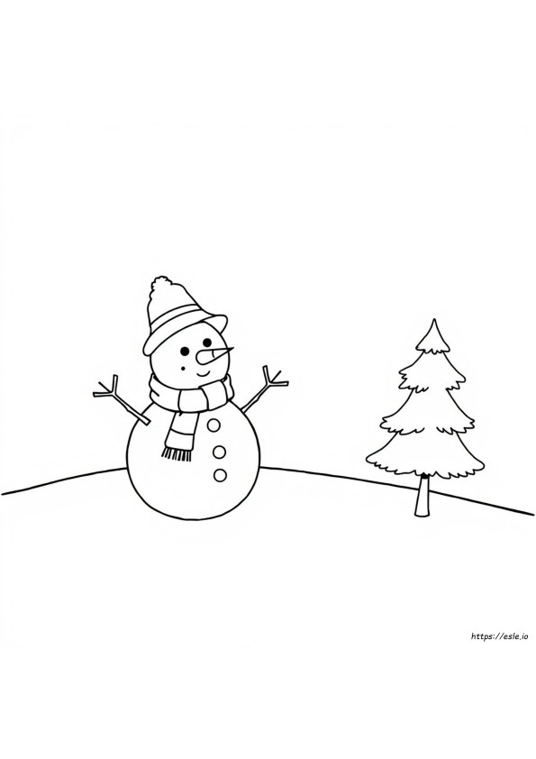雪だるま ぬりえ