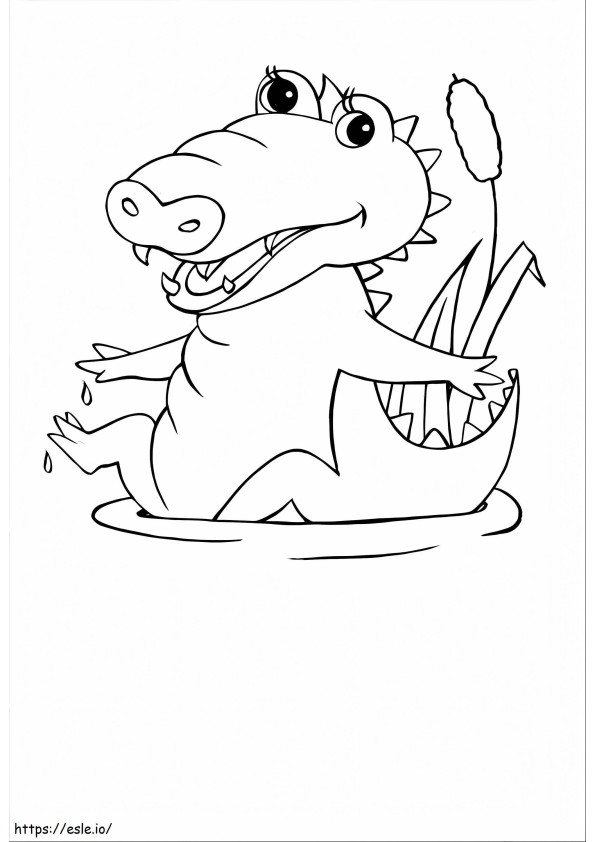 Funny Baby Crocodile coloring page