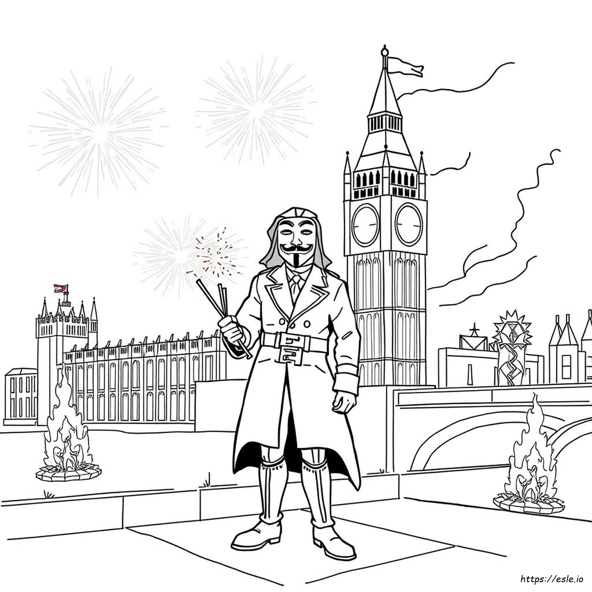 Dibujos Para Colorear De La Noche De Guy Fawkes