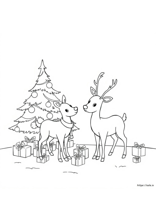 クリスマス トナカイ ぬりえ
