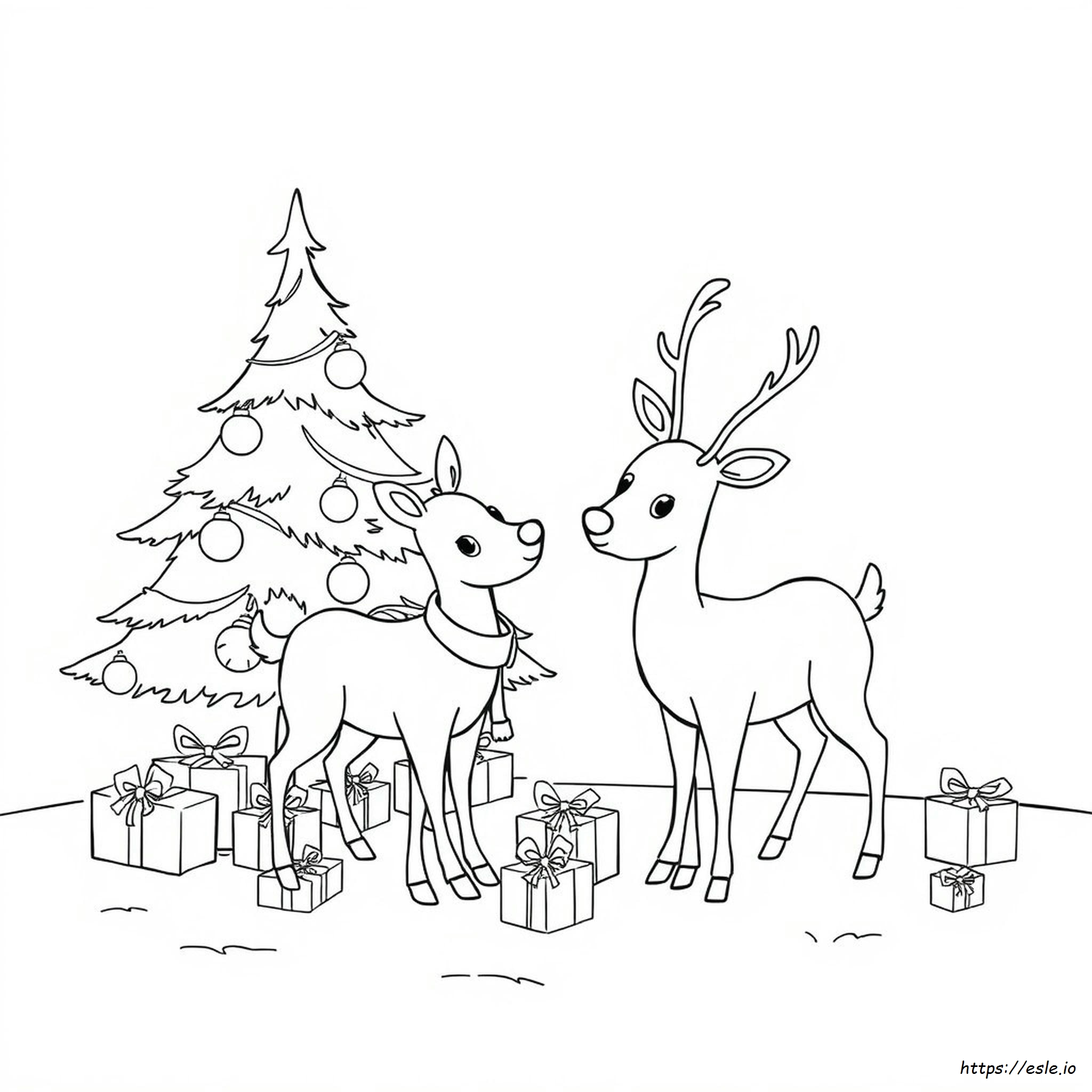Rudolf Rusa Natal Gambar Mewarnai