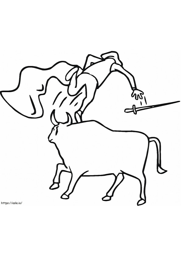 Bullfighter coloring page