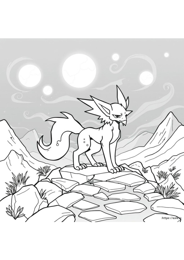 Lycanroc Senja Gambar Mewarnai