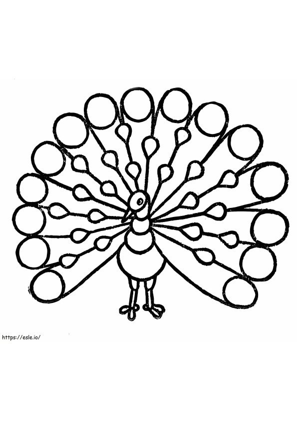 Easy Peacock coloring page