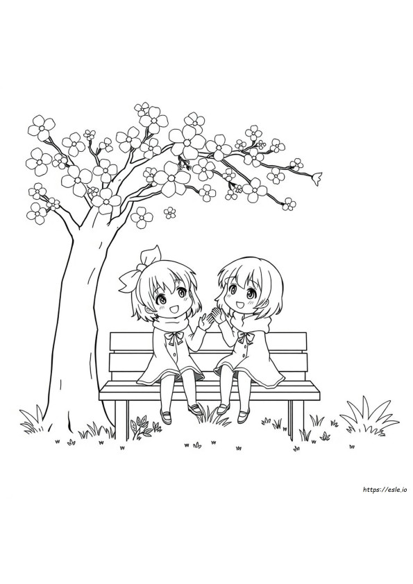 Karakter Anime Imut Gambar Mewarnai