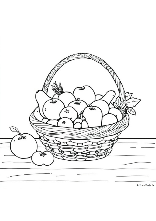 Keranjang Buah Gambar Mewarnai