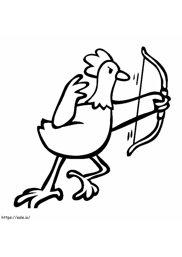 Chicken Archery Drawing coloring page