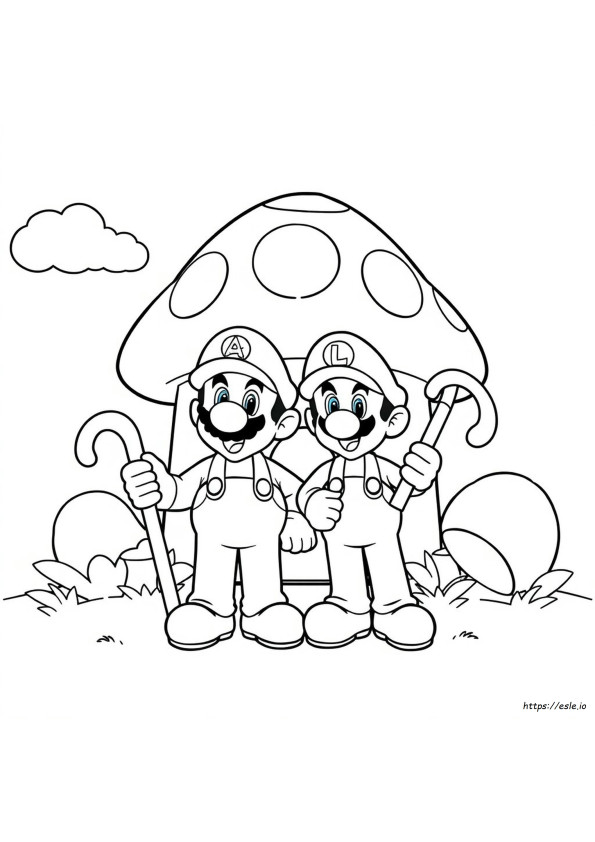 Desene De Colorat Cu Mario Și Luigi