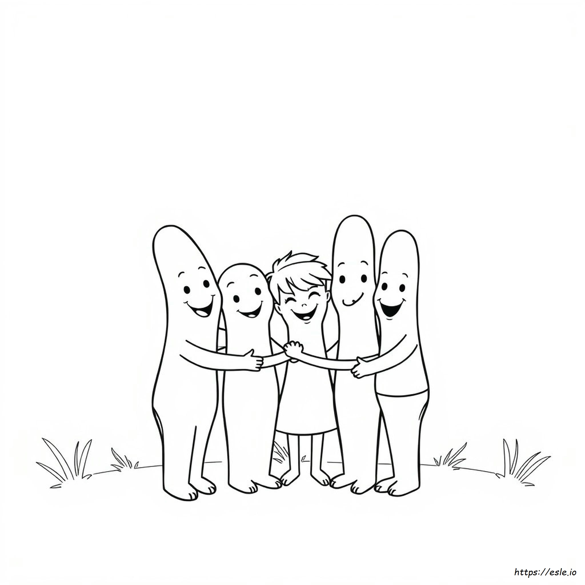 Páginas Para Colorear De La Familia De Los Dedos