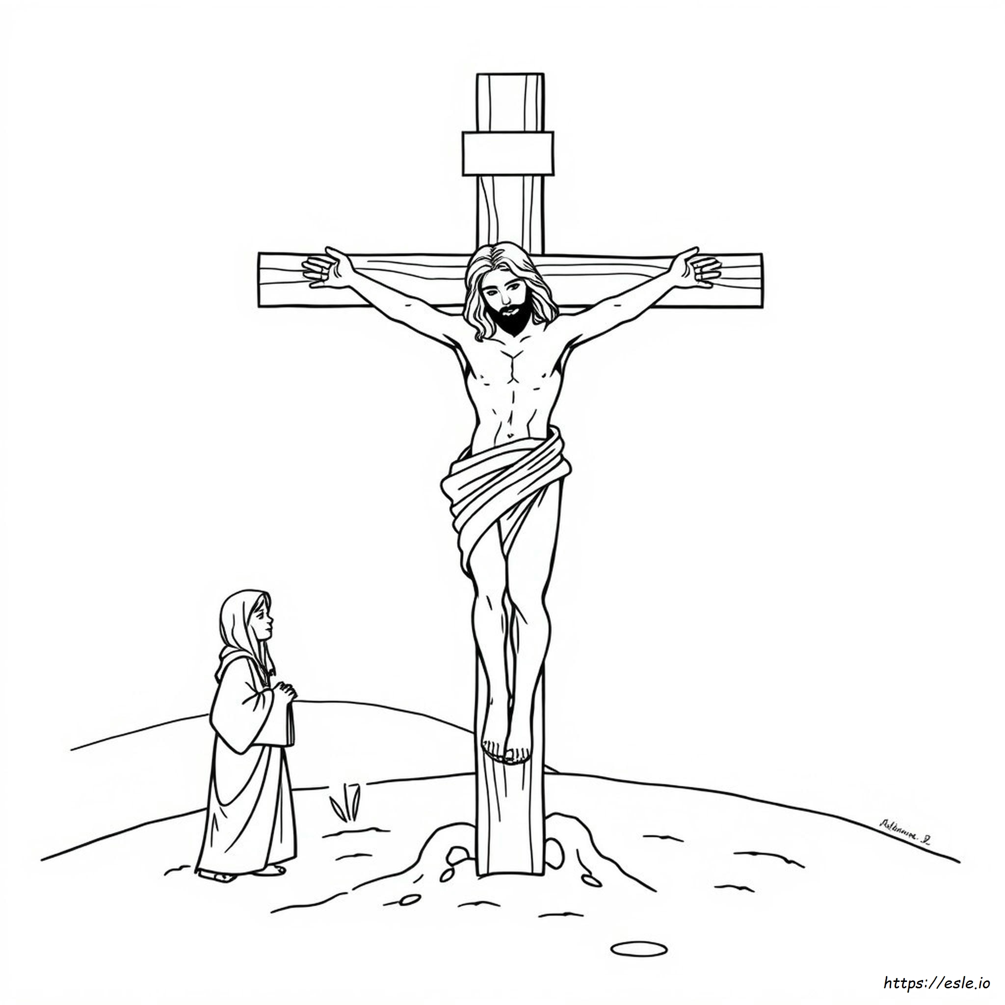 Jesús Crucificado Para Colorear