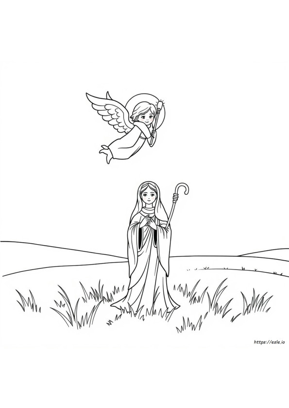 Maria Dan Malaikat Laman Mewarnai Gambar