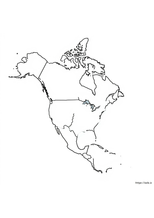 Gambar Mewarnai Benua Amerika Utara