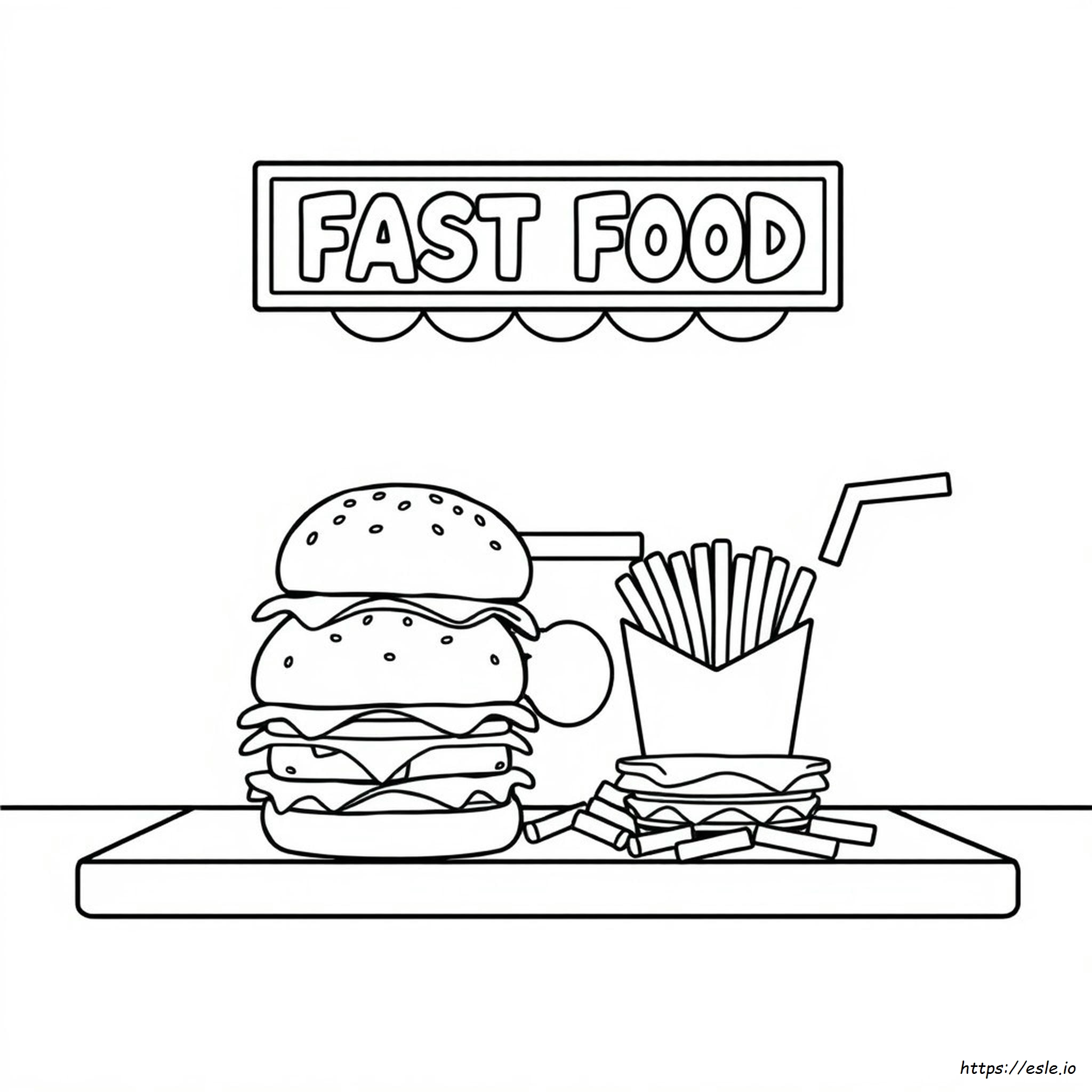 Dibujos De Comida Rápida Para Colorear Imprimibles