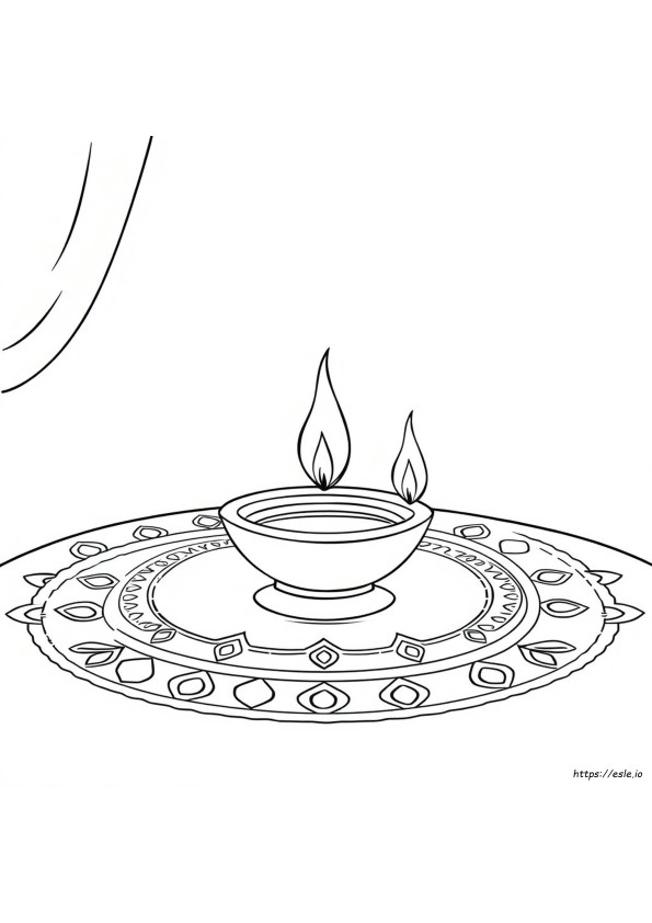 Diya Gambar Mewarnai Untuk Diwali