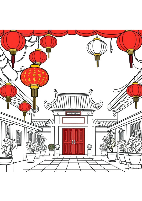 Gambar Mewarnai Bertema China