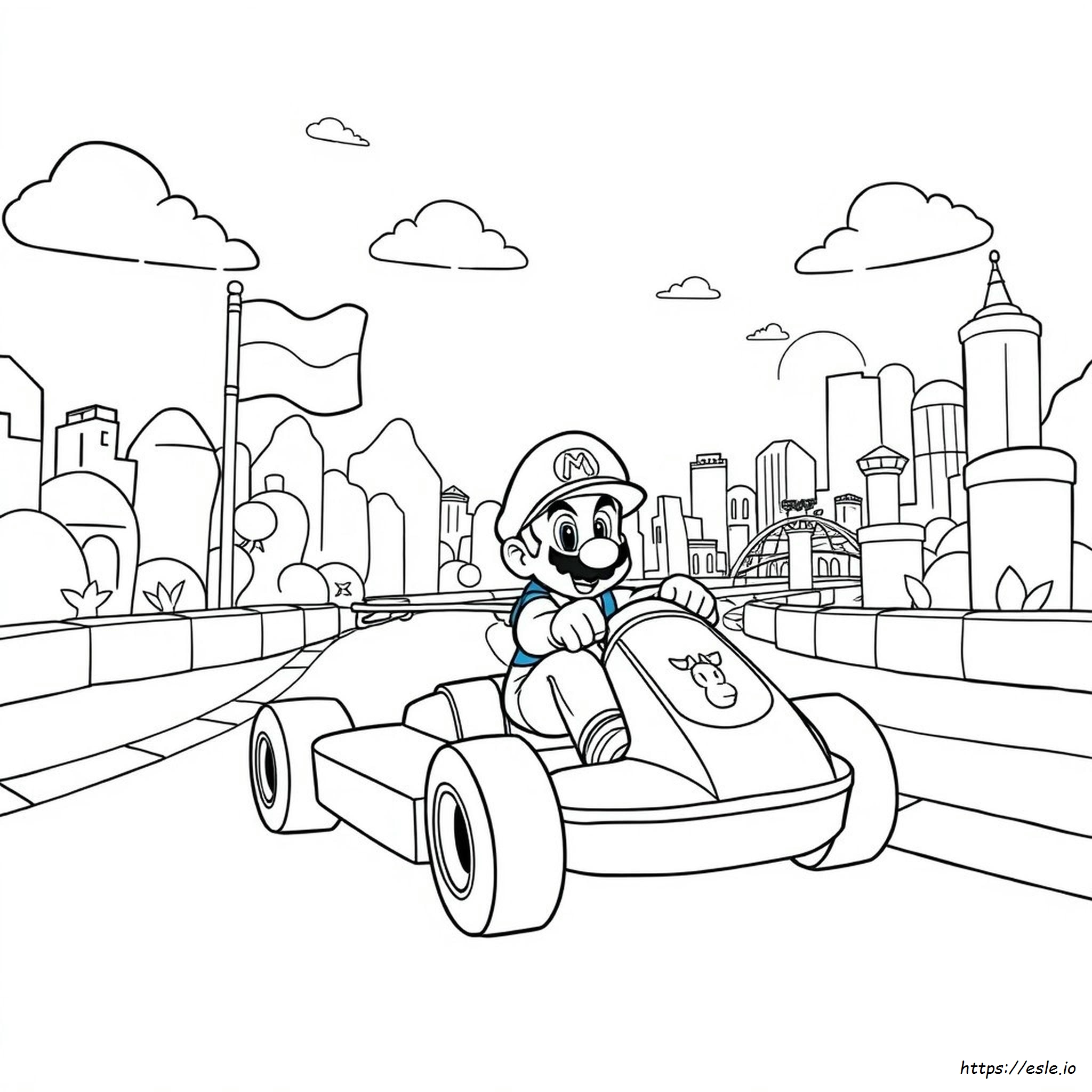 Luigi Mario Kart Coloring Pages