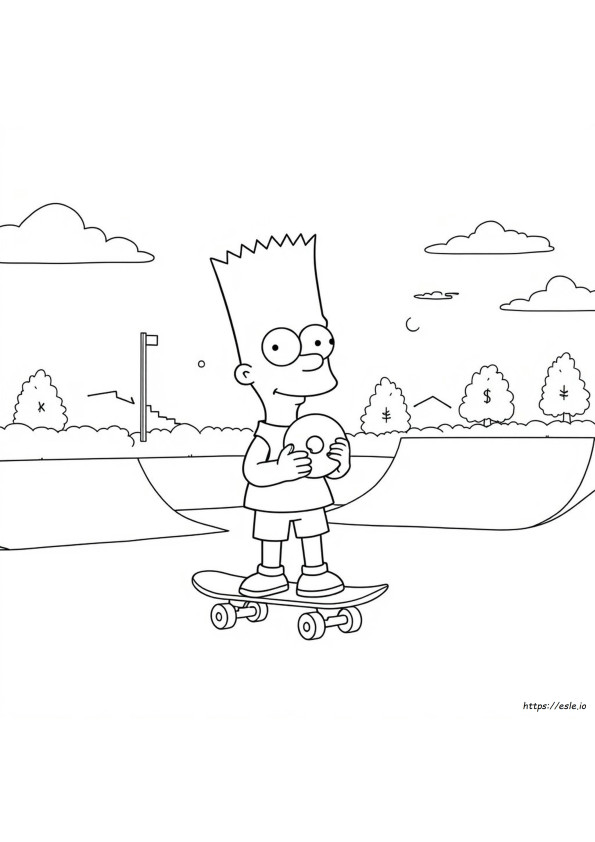 Pagini De Colorat Cu Bart Simpson Cool