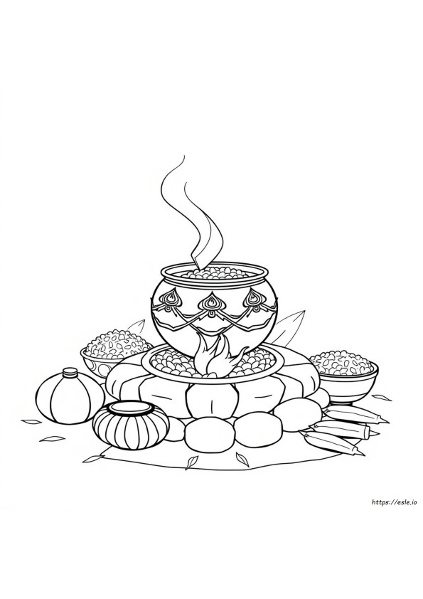 Pongal Pot Gambar Untuk Mewarnai
