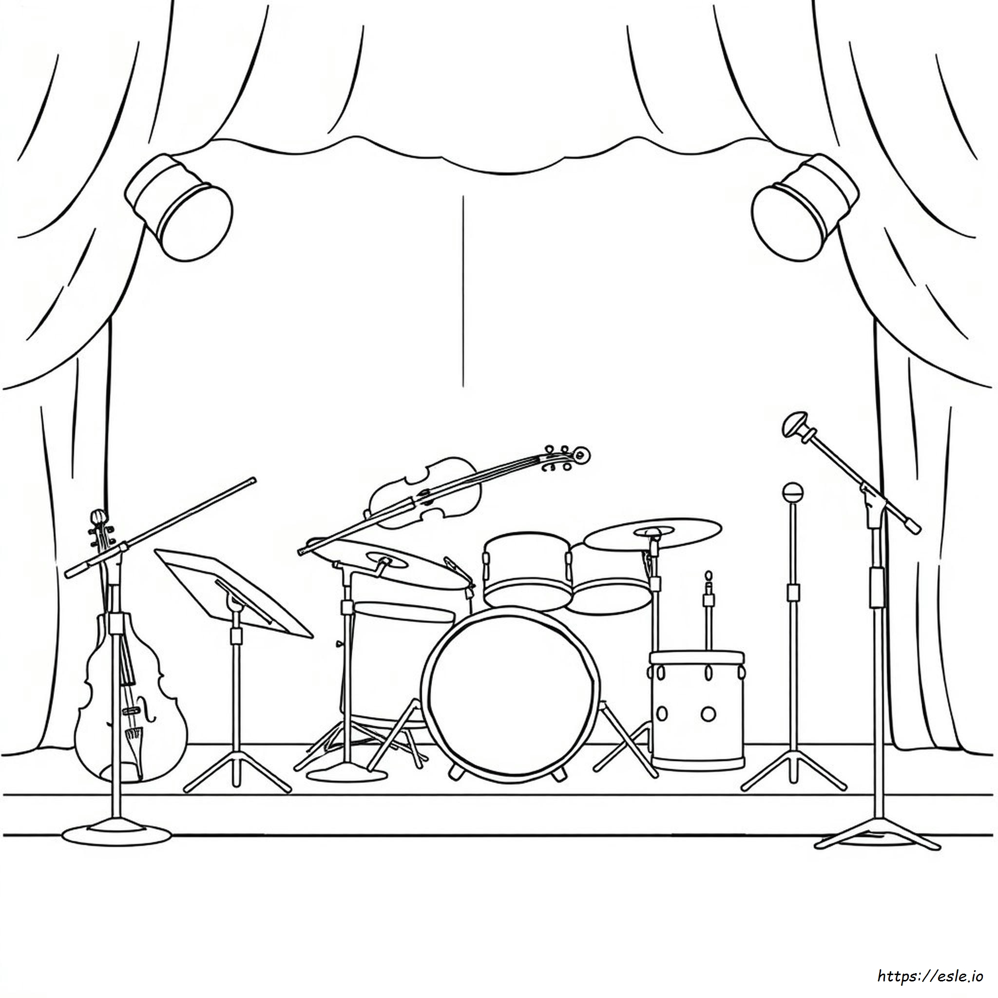 Lámina Para Colorear: Instrumentos Musicales Para Colorear