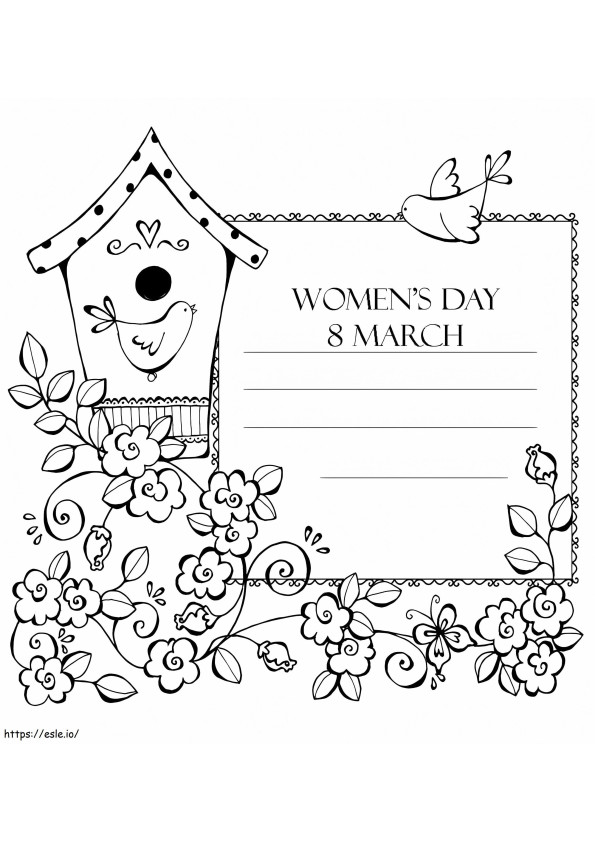 Womens Day Card 1 coloring page