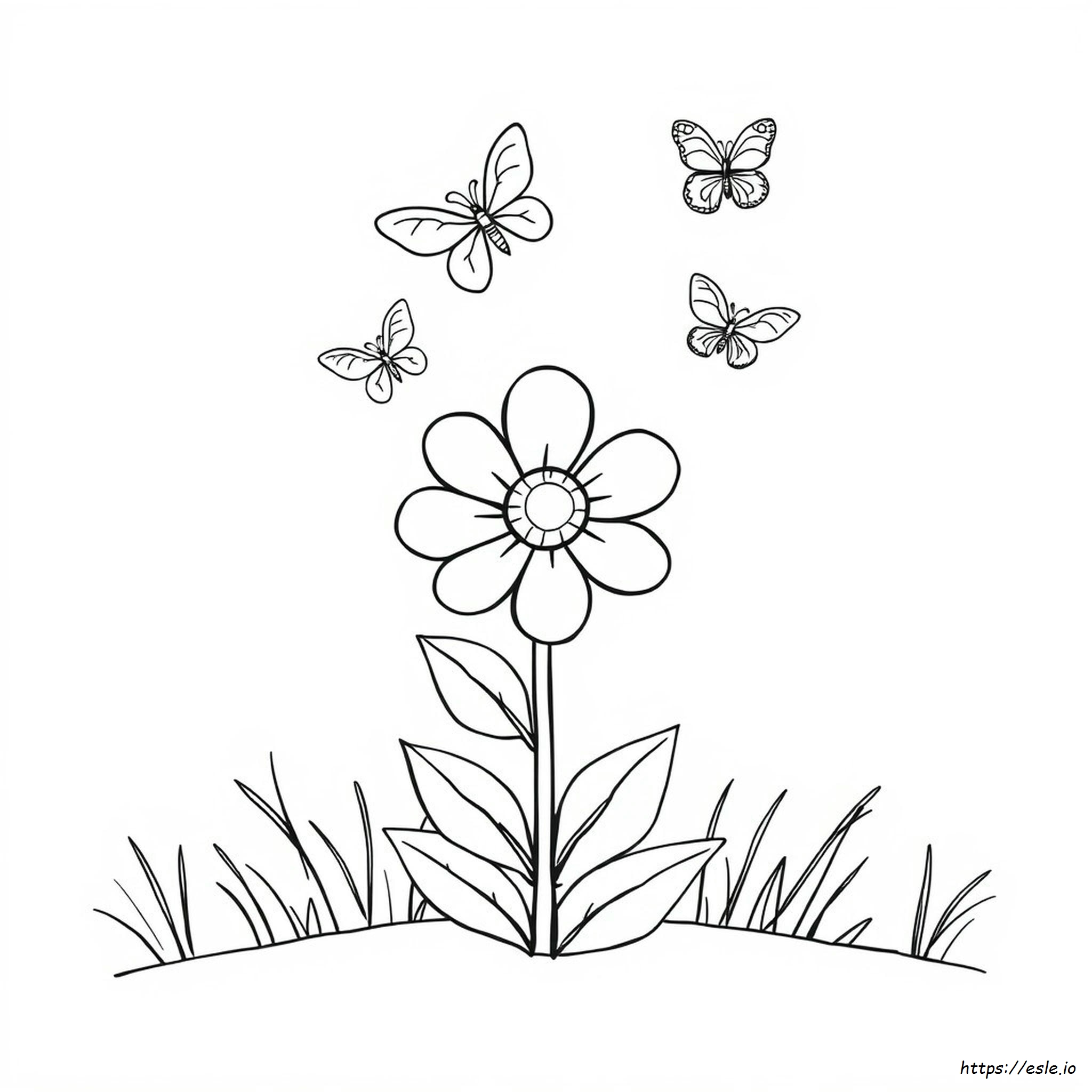 Páginas Fáciles De Flores Lindas Para Colorear