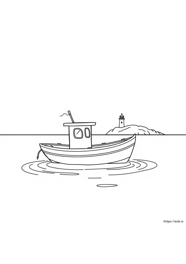 Gambar Mewarnai Perahu Sederhana